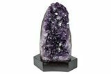 Deep Purple Amethyst Geode With Wood Base - Uruguay #275654-1